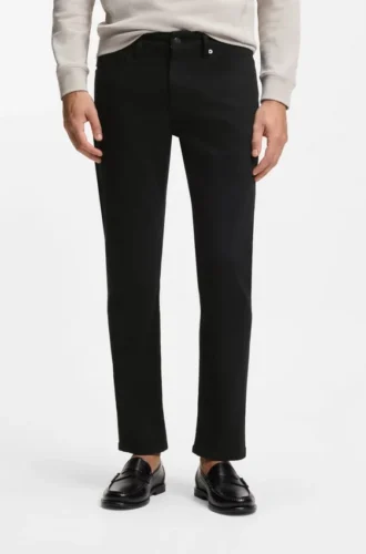 Delaware Slim-fit-jeans i svart, bekvämt stretchdenim
