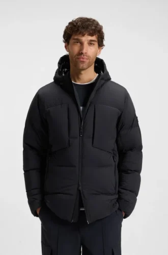 Dunfylld parkas med vattenavvisande yta