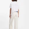 Ecrufärgade jeans med baggy-passform i styv denim