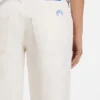 Ecrufärgade jeans med baggy-passform i styv denim