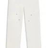 Ecrufärgade jeans med baggy-passform i styv denim