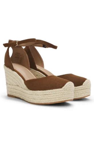 Espadriller i mocka med kilklack