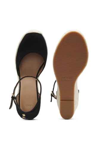 Espadriller i mocka med kilklack