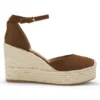 Espadriller i mocka med kilklack