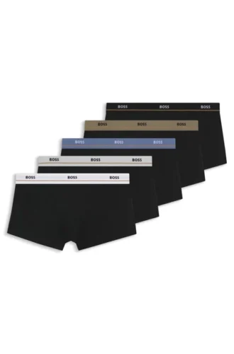 Fem-pack boxershorts i stretchbomull med logotyp i midjan