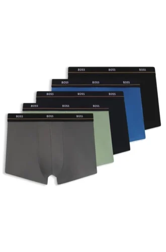 Fem-pack boxershorts i stretchbomull med logotyp i midjan