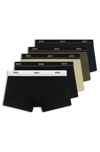 Fem-pack boxershorts i stretchbomull med logotyp i midjan