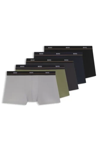 Fem-pack boxershorts i stretchbomull med logotyp i midjan