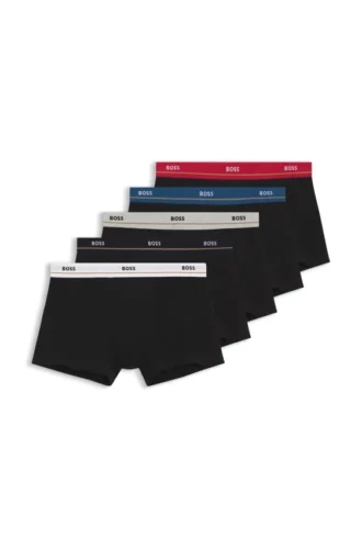 Fem-pack boxershorts i stretchbomull med logotyp i midjan