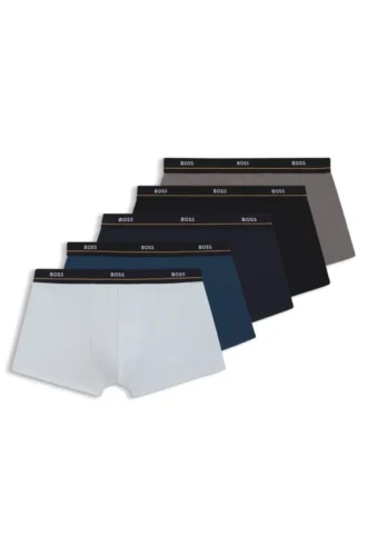 Fem-pack boxershorts i stretchbomull med logotyp i midjan