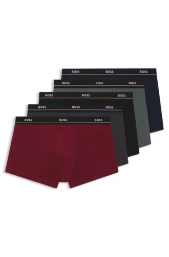 Fem-pack boxershorts i stretchbomull med logotyp i midjan