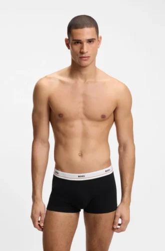 Fem-pack boxershorts i stretchbomull med logotyp i midjan