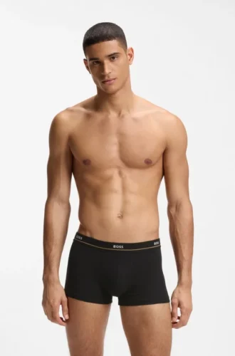 Fem-pack boxershorts i stretchbomull med logotyp i midjan