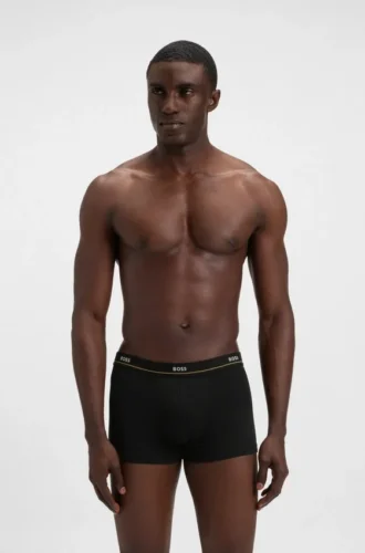 Fem-pack boxershorts i stretchbomull med logotyp i midjan