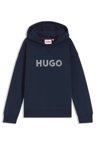 Fleece-hoodie för barn med logotryck