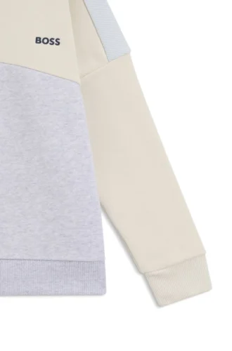 Färgblockerad sweatshirt för barn i bomullsblandning