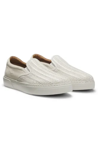 Gary-sneakers i slätt och vävt mocka