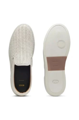 Gary-sneakers i slätt och vävt mocka