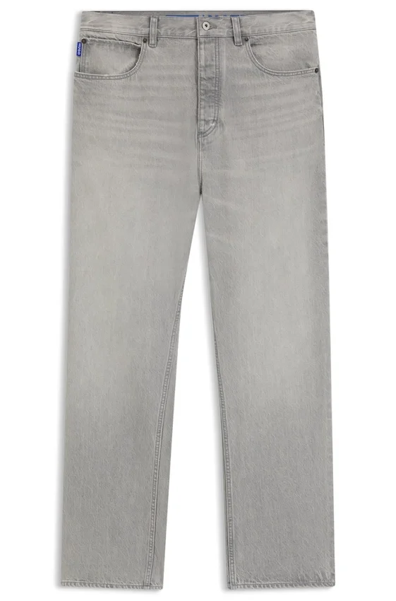Gråa baggy-passformade jeans i stonewashed denim Gråa baggy-passformade jeans i stonewashed denim