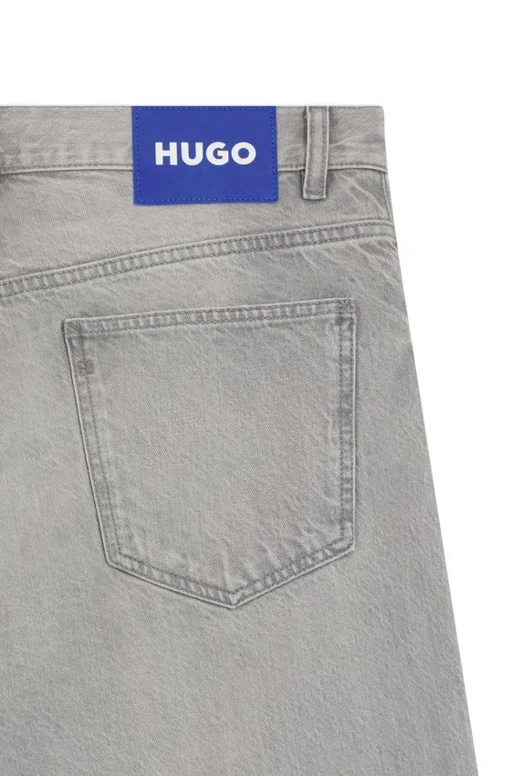 Gråa baggy-passformade jeans i stonewashed denim Gråa baggy-passformade jeans i stonewashed denim