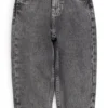 Gråa jeans i lös passform för barn i bomullsdenim