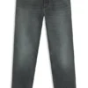 Gråa jeans i regular fit i styv denim