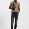 Gråa jeans med avsmalnande passform i stretchdenim