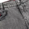 Gråa, löst sittande shorts i bomullsdenim för barn Gråa, löst sittande shorts i bomullsdenim för barn