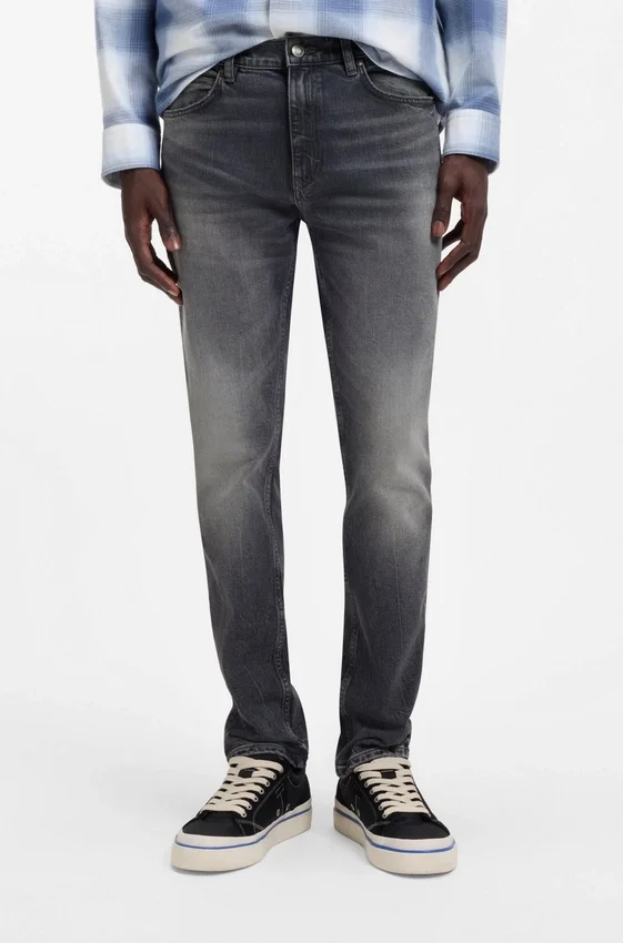 Gråa slim fit-jeans i stretchdenim Gråa slim fit-jeans i stretchdenim