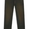 Gröna jeans i normal passform i styv denim