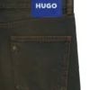 Gröna jeans i normal passform i styv denim