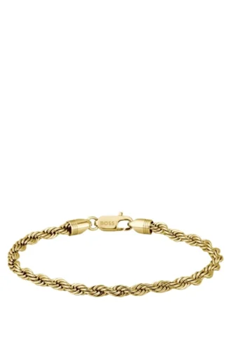 Guldtonad armring med kedja i repstil