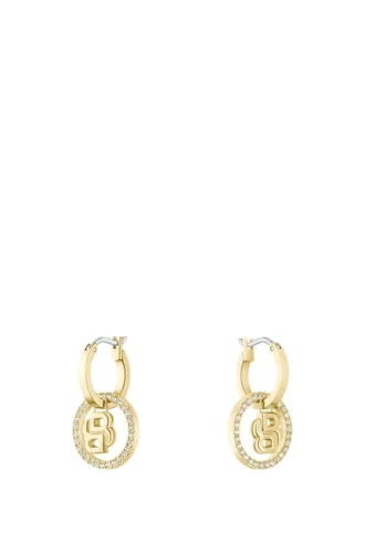 Guldtonade örhängen med Double B-monogramcharm