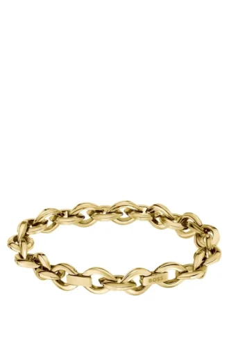 Guldtonat armband med blombladformade länkar