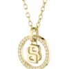 Guldtonat halsband med Double B-monogramhänge