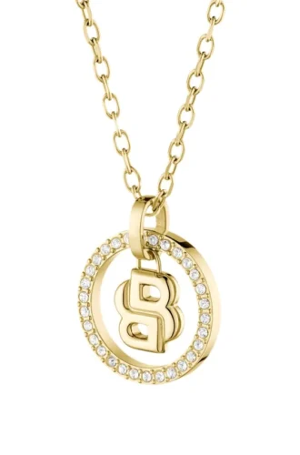 Guldtonat halsband med Double B-monogramhänge