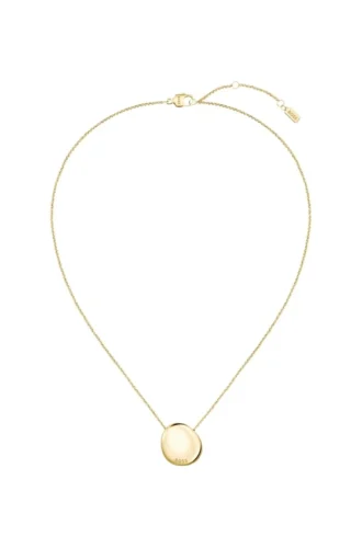 Guldtonat halsband med hänge i småstenstil