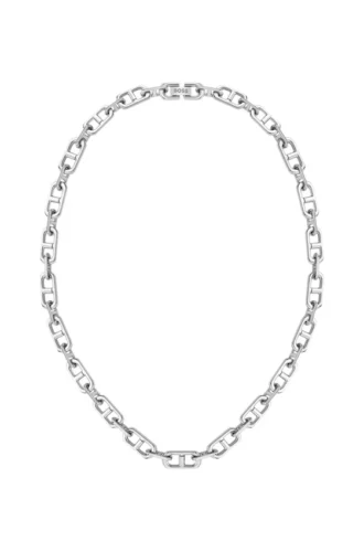 Halsband med polerad och borstad kedja