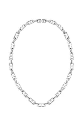 Halsband med polerad och borstad kedja