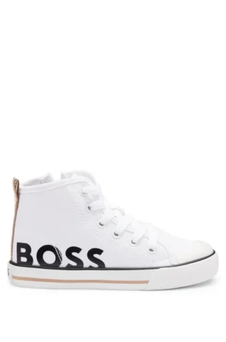 Höga sneakers för barn i canvas med logotryck
