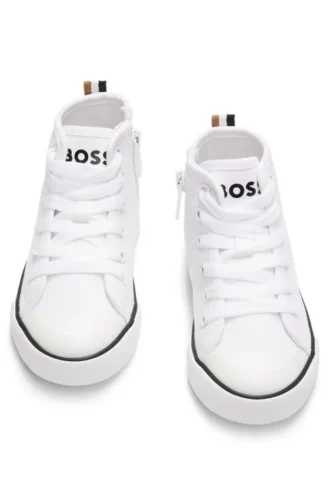 Höga sneakers för barn i canvas med logotryck