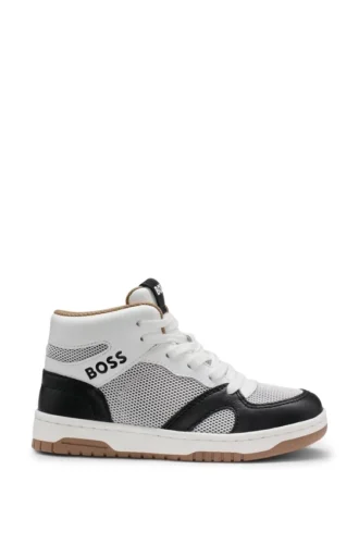 Högskurna sneakers för barn i mocka och mesh