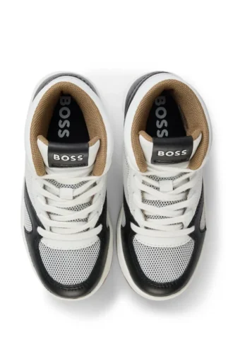 Högskurna sneakers för barn i mocka och mesh