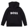Hoodie för barn i bomullsblandning med kontrastlogotyp