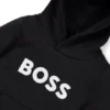 Hoodie för barn i bomullsblandning med kontrastlogotyp