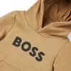 Hoodie för barn i bomullsblandning med kontrastlogotyp