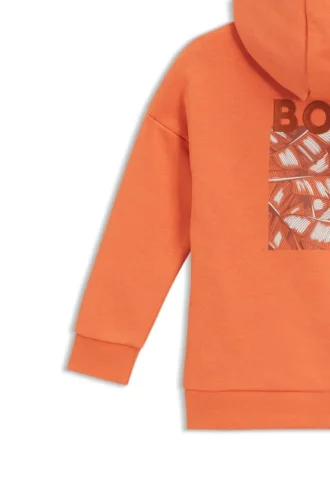 Hoodie för barn med motiv på baksidan i bomullsblandning