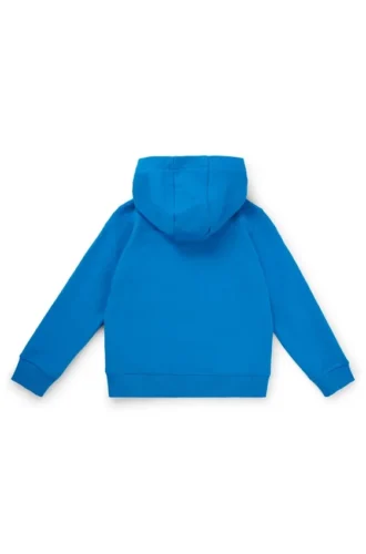 Hoodie för barn med staplade logotyper i bomullsblandning