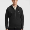 Hoodie i bomullsblandning med dragkedja och Double B-monogram