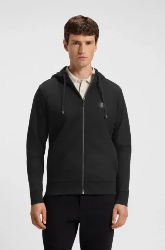 Hoodie i bomullsblandning med dragkedja och Double B-monogram
